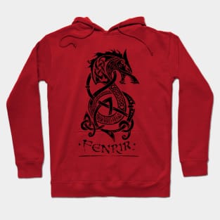 Black Fenrir Wolf Hoodie